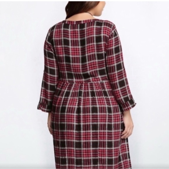 Torrid NWOT Plaid Shirt Dress 2X black
/burgundy - Picture 2 of 6